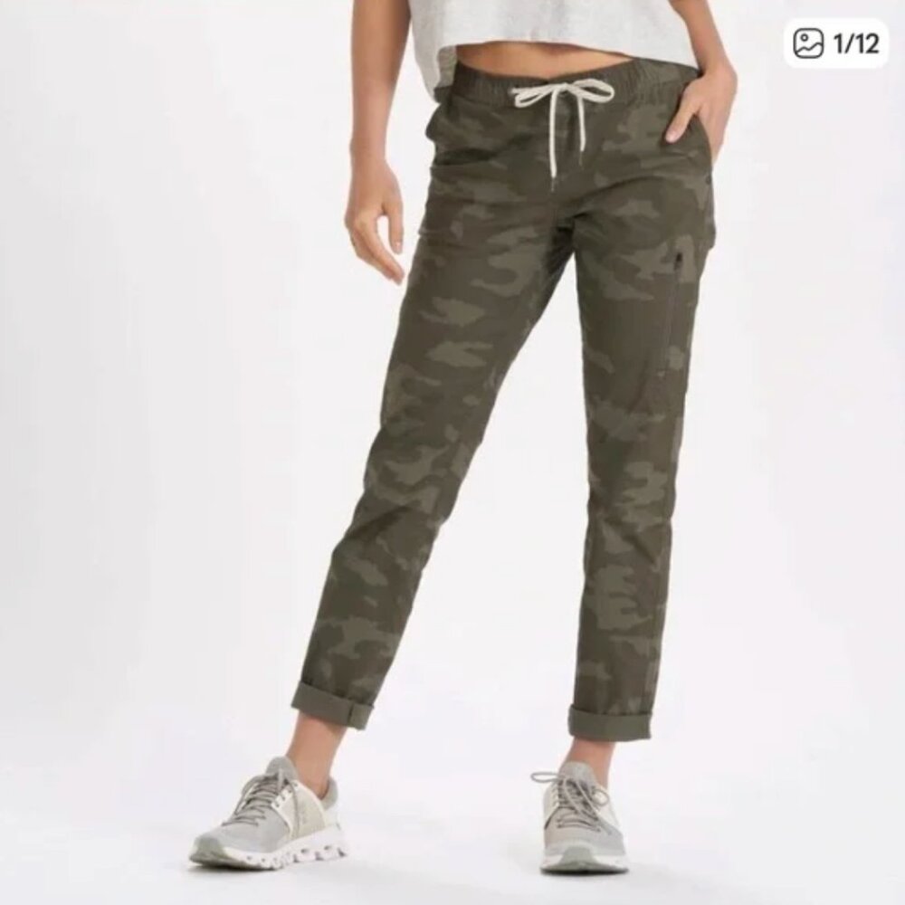 Vuori Olive Camo Cropped Drawstring Joggers